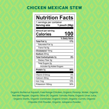 Serenity Kids 6+ Months Mexican Chicken Baby Food Pouch - 3.5 Oz, Pack Of 6 - Protein-Packed Flavored Meat Pouch - Savory Chicken Mexican Stew Flavor - Bpa-Free Organic Baby Food