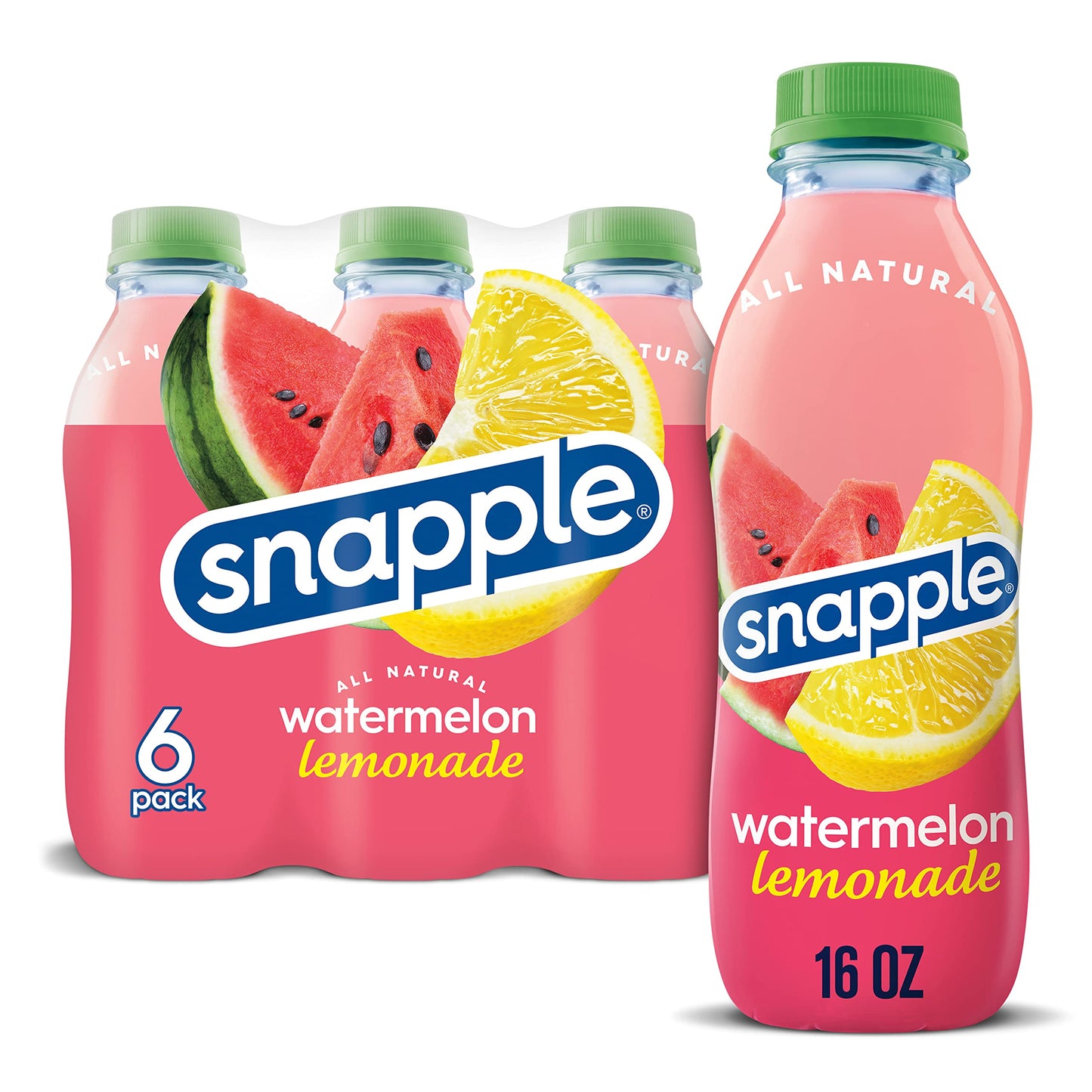 Snapple Watermelon Lemonade 16 Fl Oz Recycled Plastic Bottle 6 Pack