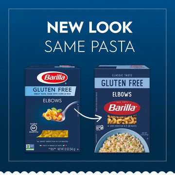 Barilla Gluten Free Elbows Pasta, 12 Ounce (Pack Of 8) - Non-Gmo Gluten Free Pasta Made With Blend Of Corn & Rice - Vegan Pasta