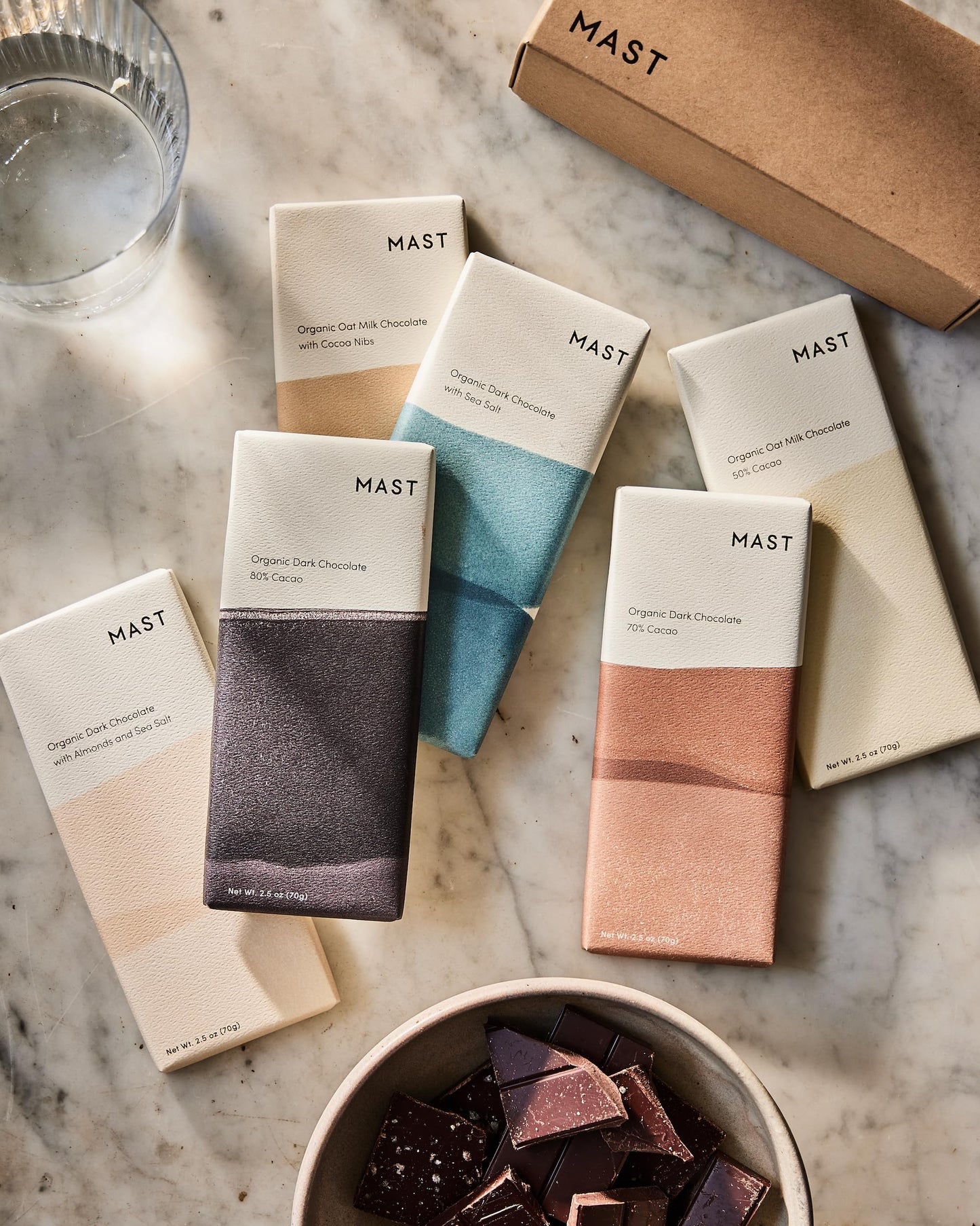Mast Chocolate Bars | 6 Pack | Organic, Kosher | Classic 2.5Oz Each (6 Bars, Variety Gift Box)
