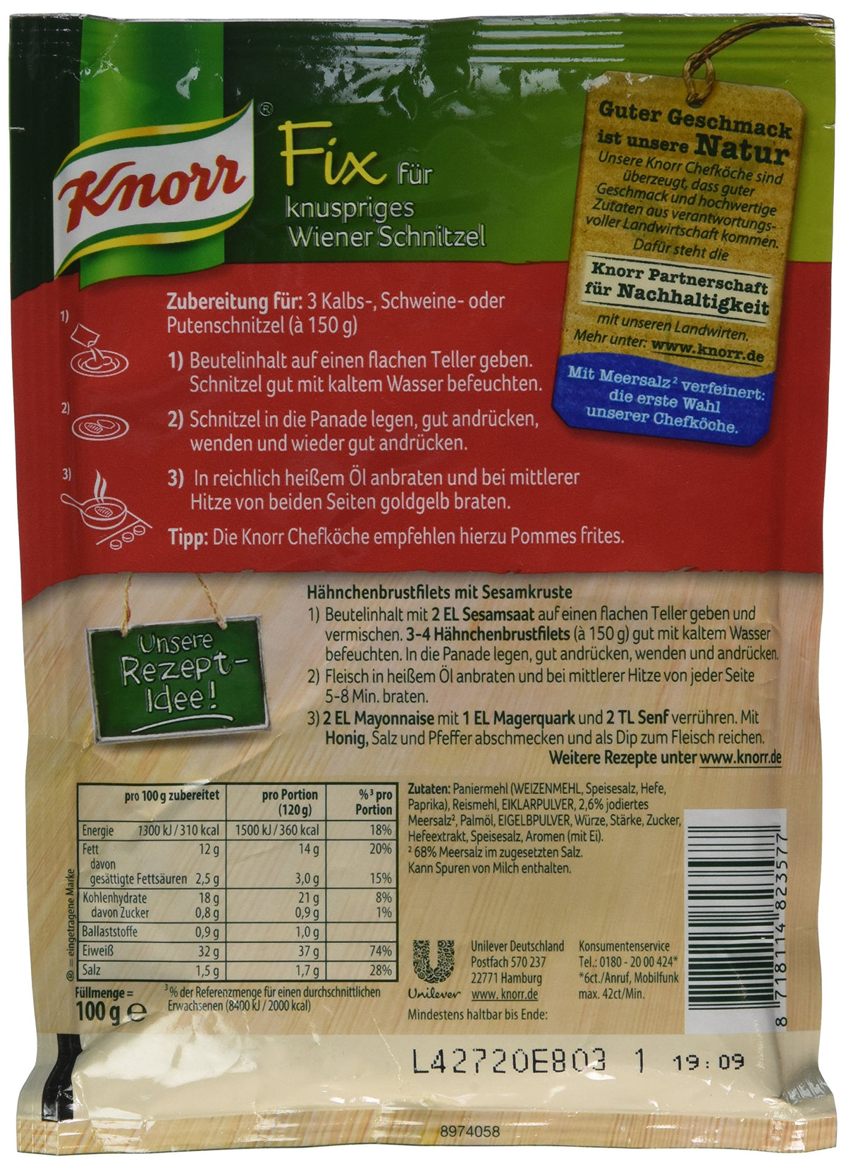 Knorr Crispy Wiener Schnitzel Mix - Pack of 4, 3.52 Ounce