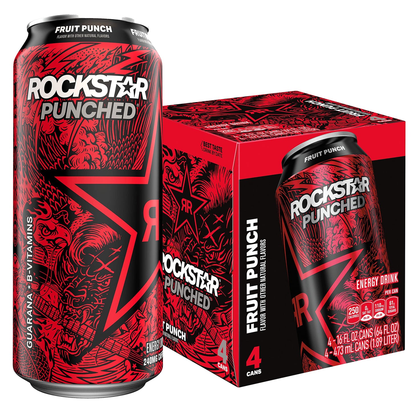 Rockstar Punched Energy Drink, 64 Fl Oz Can