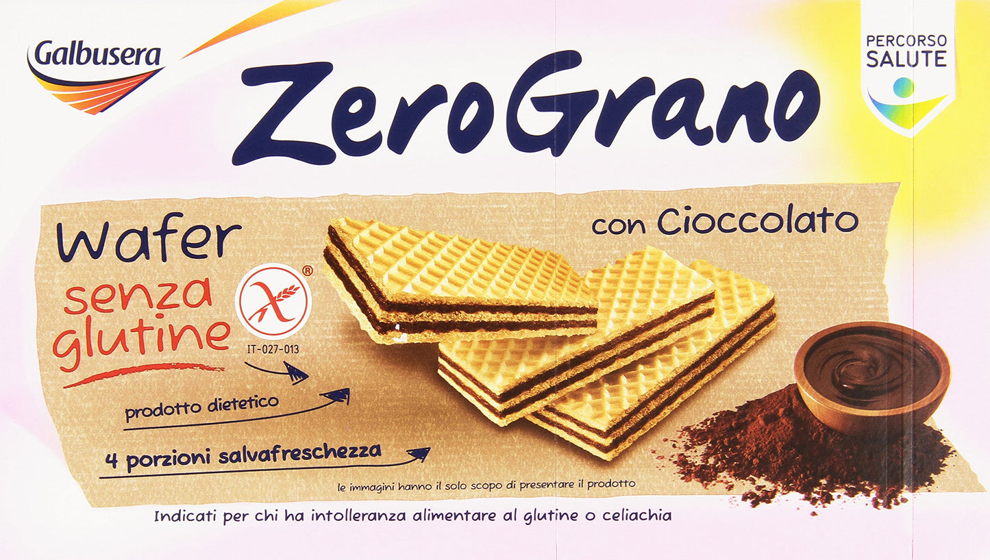 Galbusera ZeroGrano Wafer With Chocolate Gluten Free 180g