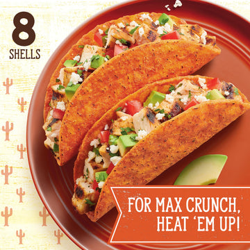 Old El Paso Carb Advantage Taco Shells Nacho Cheese Flavored 7g Net Carbs 90 Calories Gluten Free Crunchy Taco Shells 8 Count 3.95 oz