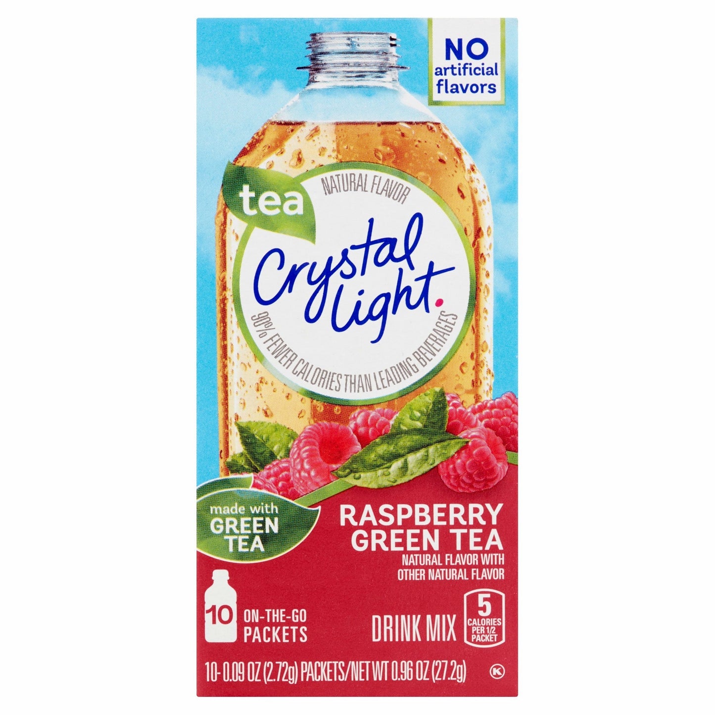 Crystal Light On The Go Raspberry Green Tea 10-Packet Box (Pack Of 5)