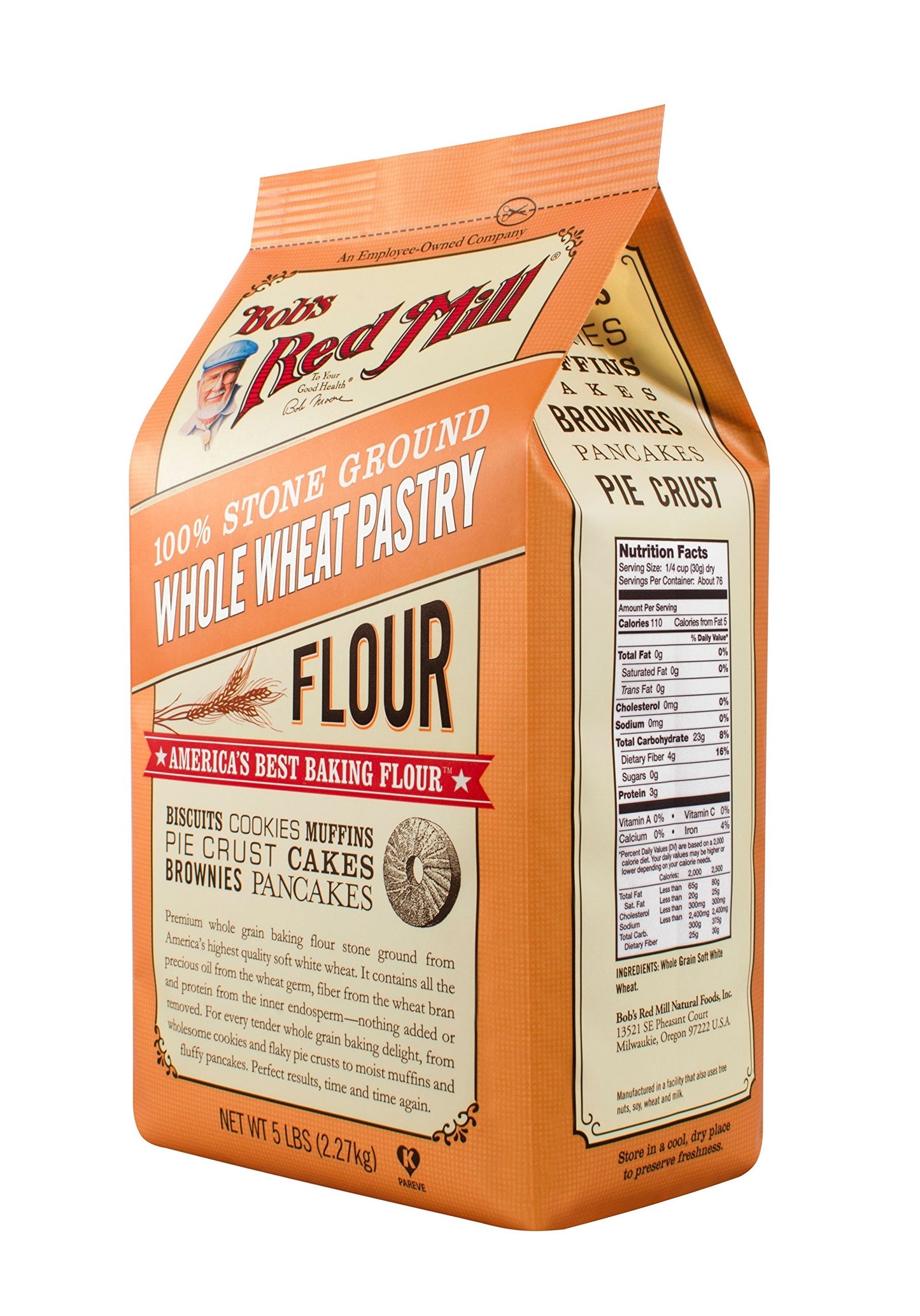Bobs Red Mill Pastry Flour Whole Wheat - 5 lb