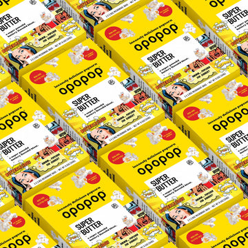 Opopop Traditional Microwave Popcorn - Super Butter 9-Pack - Butter Popcorn, Flavored Popcorn Bulk, Non-GMO
