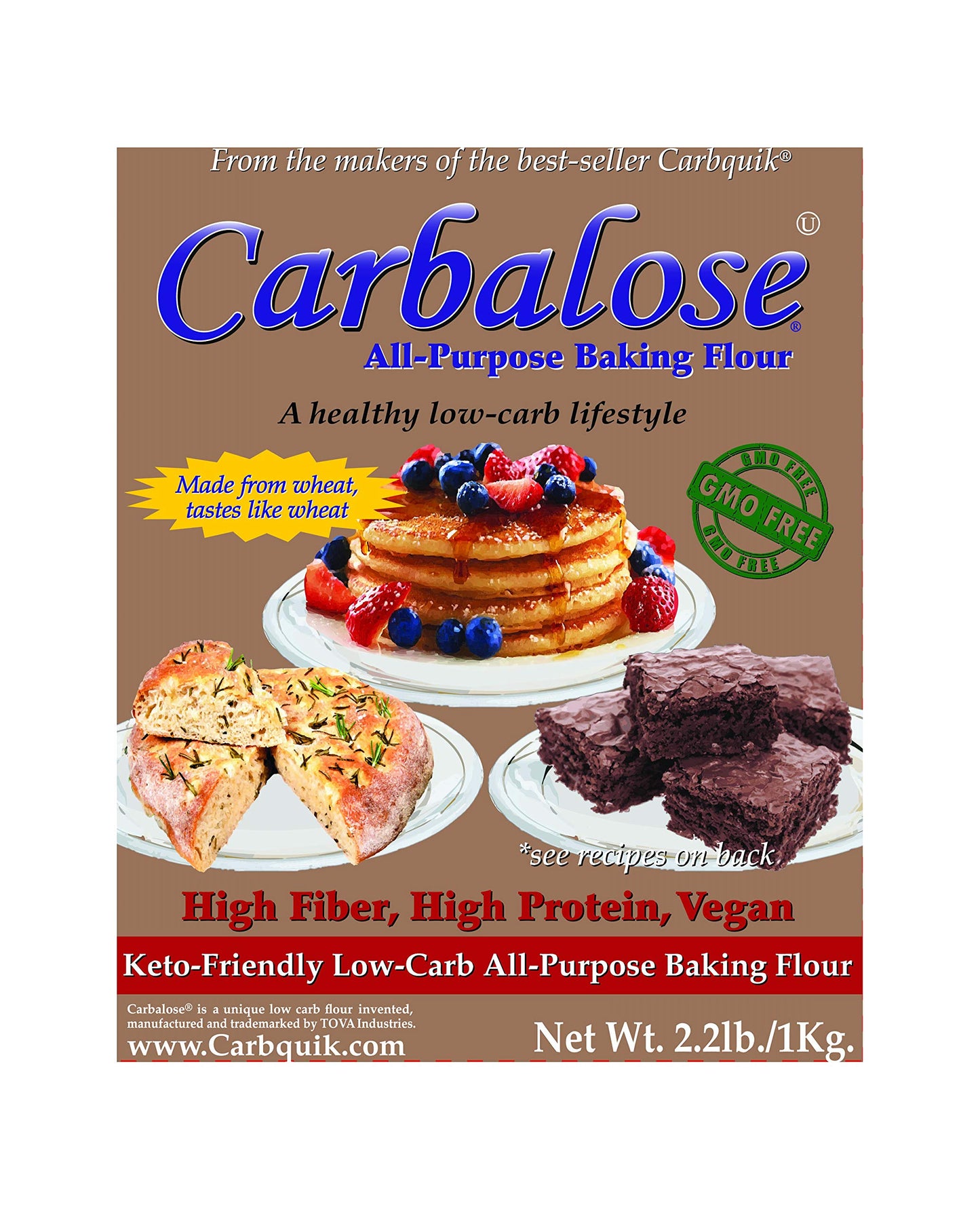 Carbalose All-Purpose Low-Carb Flour (2.2 Lb Resealable Pouch)