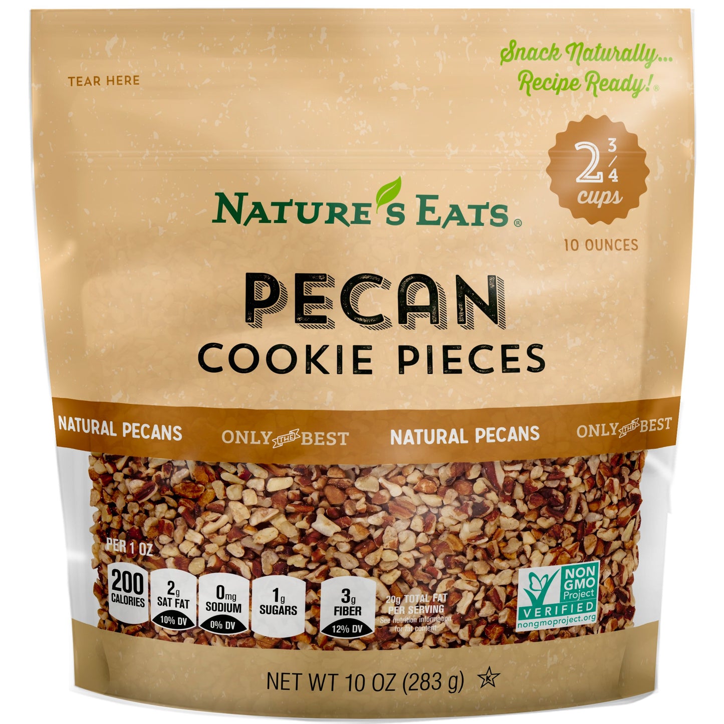 Natures Eats Pecan Cookie Pieces, 10 Ounce