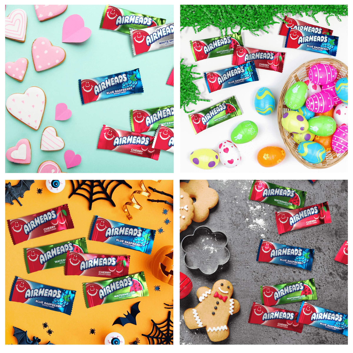 Airheads Mini Bars Halloween Trick or Treat Candy Variety Bag Individually Wrapped Bulk Candy for mature-themeds & Kids Party Non-Melting 12 oz Bag