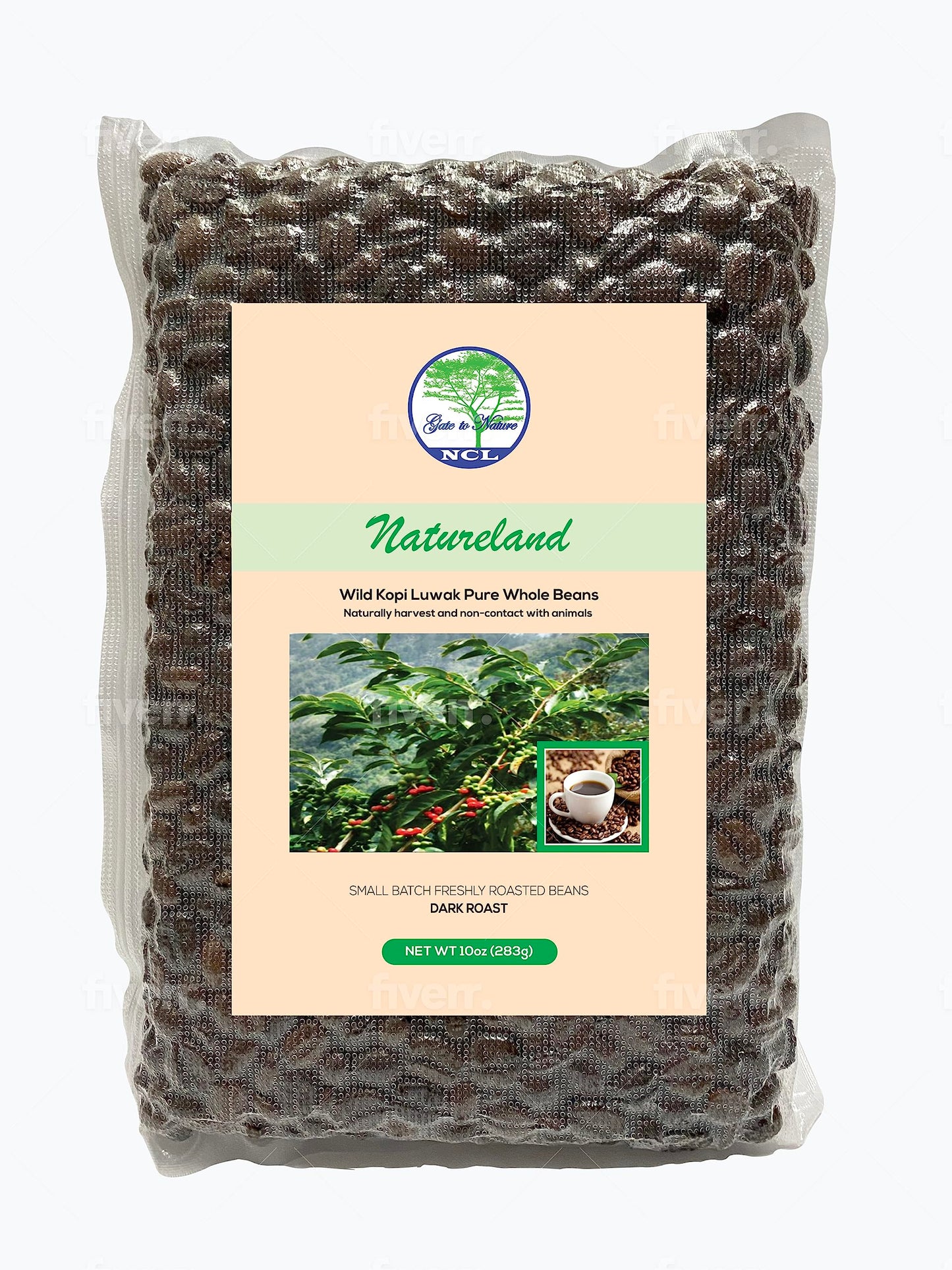 Natureland Wild Civet Arabica Beans Dark Roast 10Oz Freshly Made Gourmet Kopi Luwak Coffee Gifts (Gold Label) Stylish Kopi Luwak Coffee Beans Sourced From The Best Regions Of Vietnam Ethically Produced Civet Cat Poop Coffee