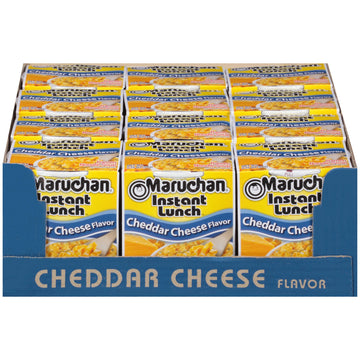 Maruchan Instant Lunch Cheddar Cheese Ramen Noodle Soup, 2.25 oz, Microwaveable Meal, 12 Count Pack