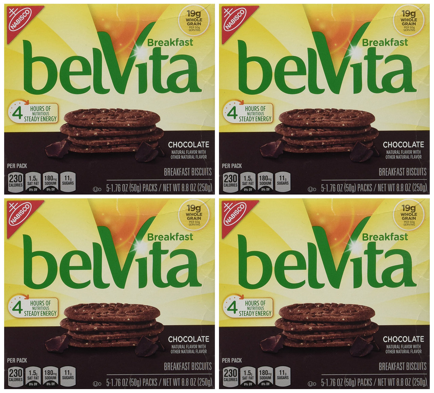 belVita Chocolate Breakfast Biscuits, 8.8 Ounce (Pack of 4)