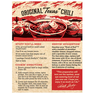 Carroll Shelby s Original Texas Brand Chili Kit 3.65oz Box (Pack of 8)