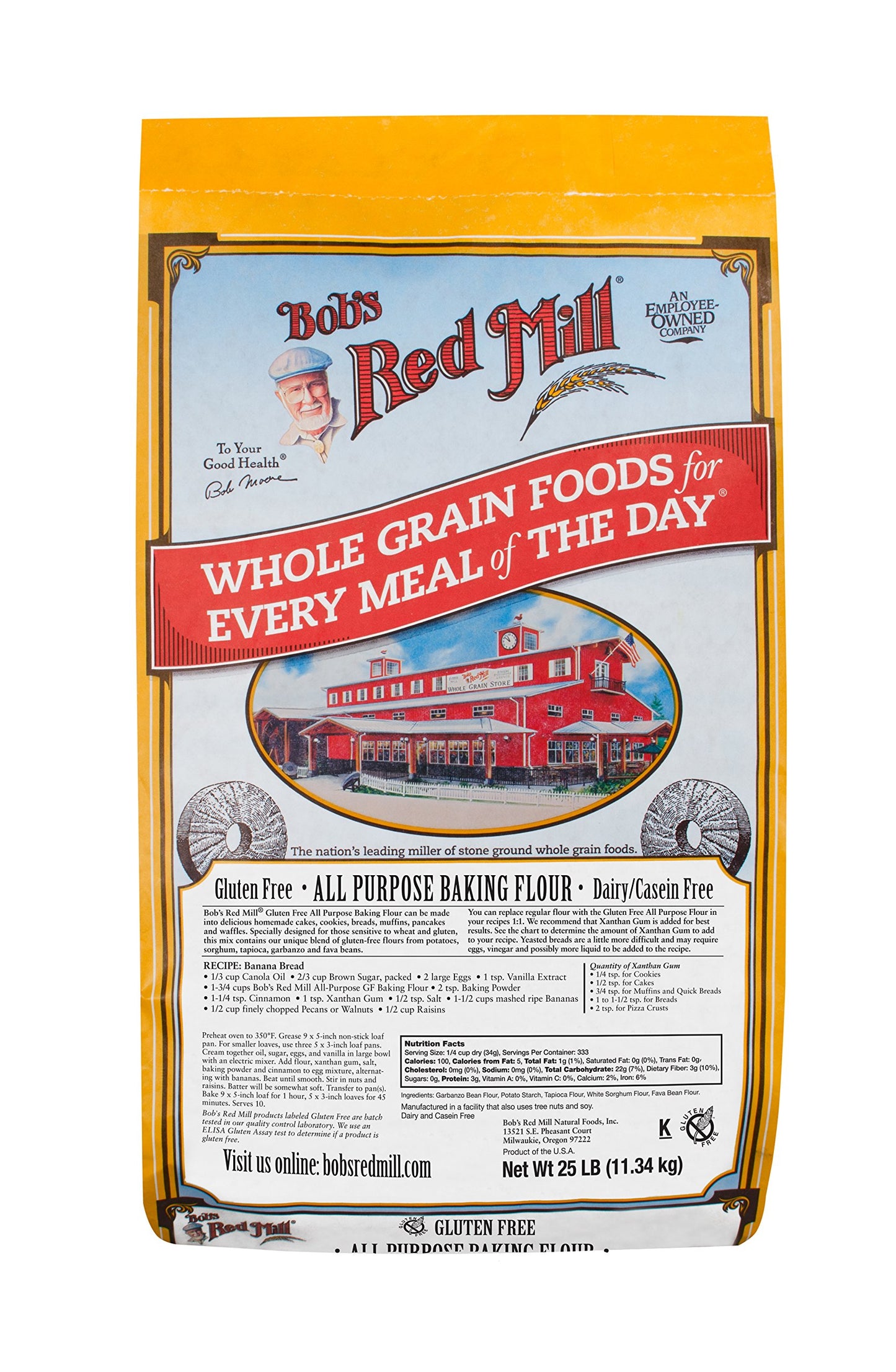 Bobs Red Mill Bulk Flour, All Purpose, Gluten Free, 25 Pound