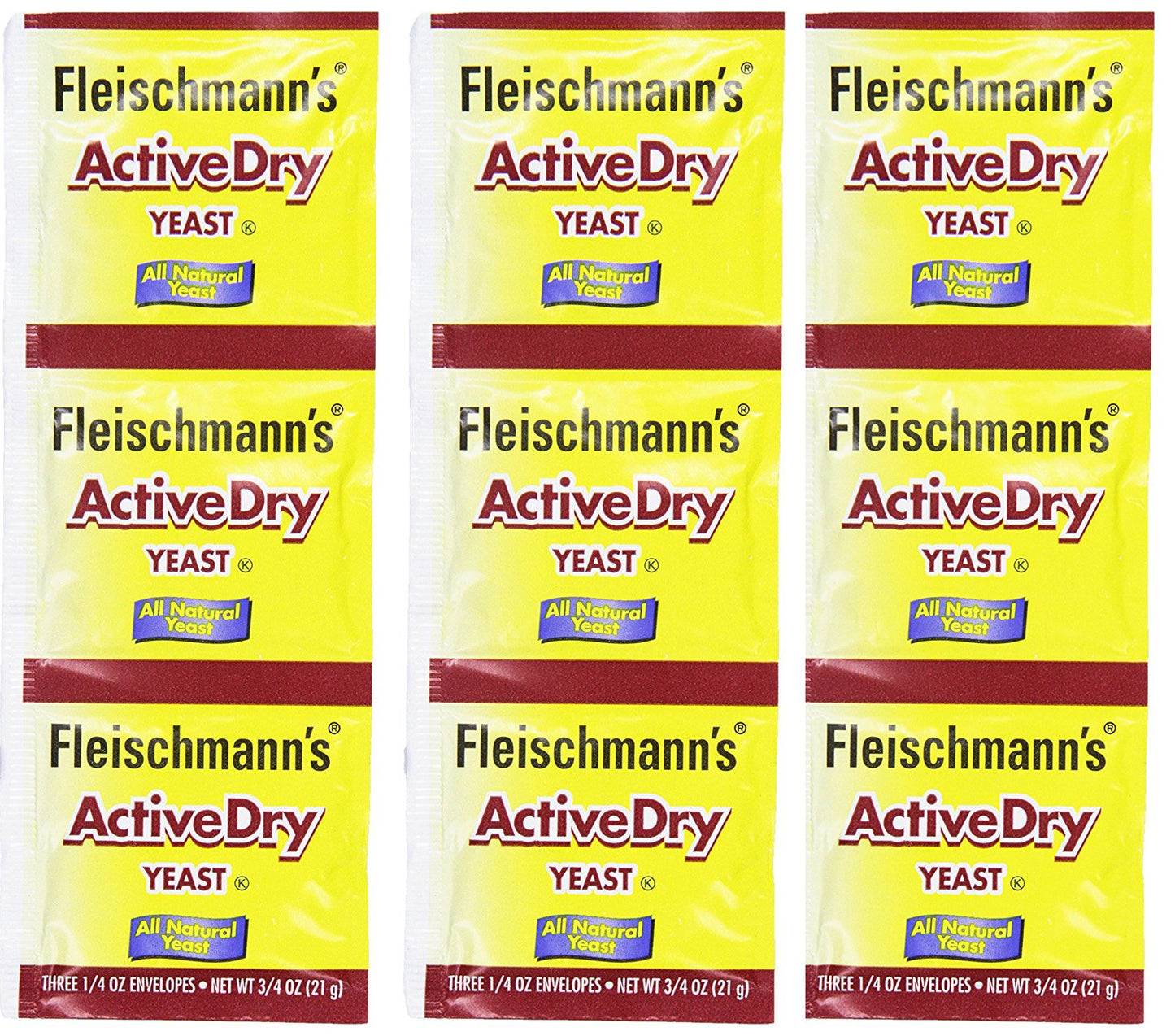 Fleischmann s Active Dry Yeast,0.25 Ounce, 9 Count