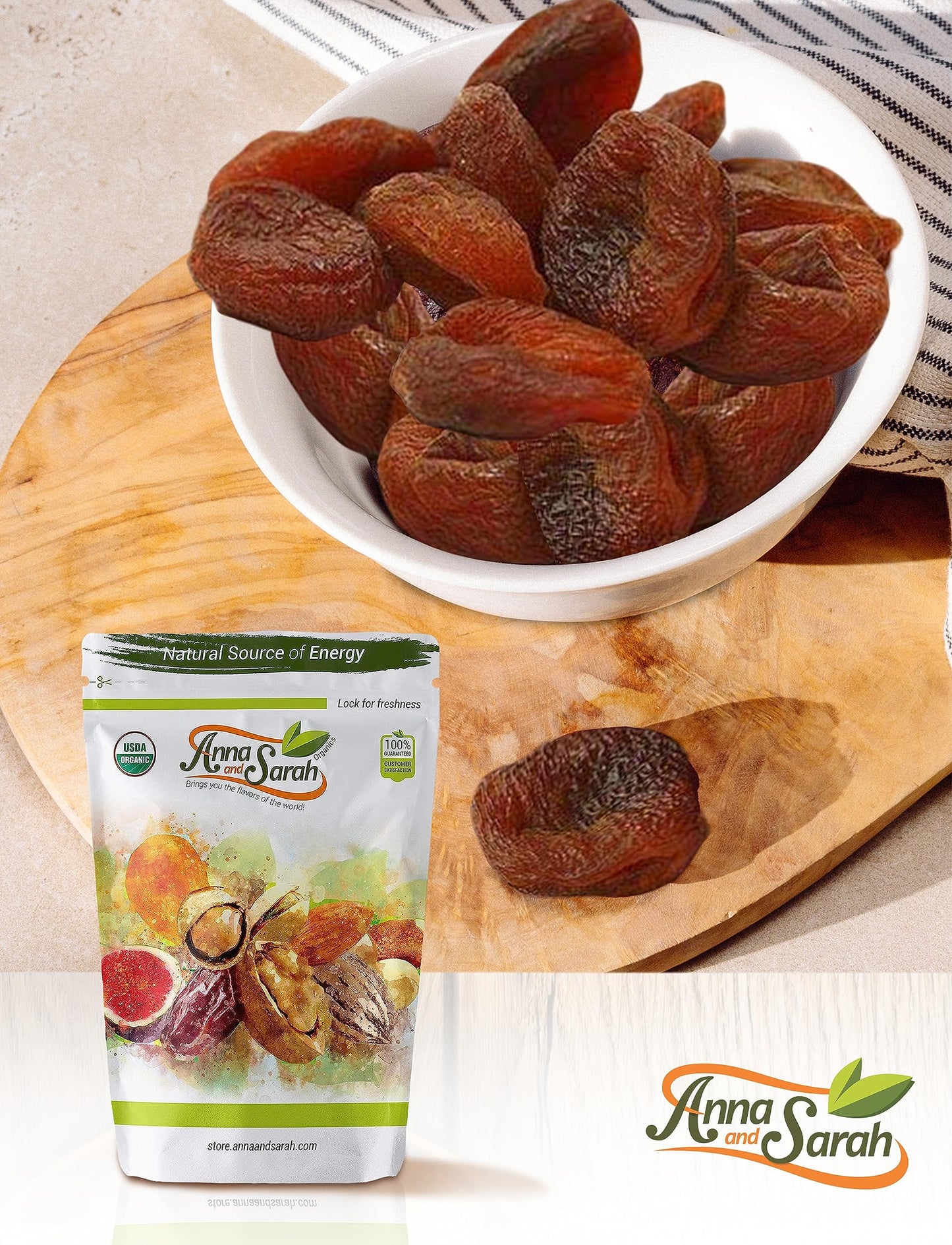 Anna And Sarah Organic Dried Apricots In Resealable Bag, 1Lb 1 Pack