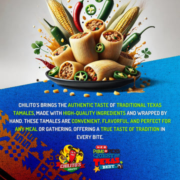 Chilito'S Express Llc, ''Pack With Flavor'' Cream Cheese Chicken Tamales Hand Wrapped On Corn Husks Texas Style (Two 24Oz Dozen)
