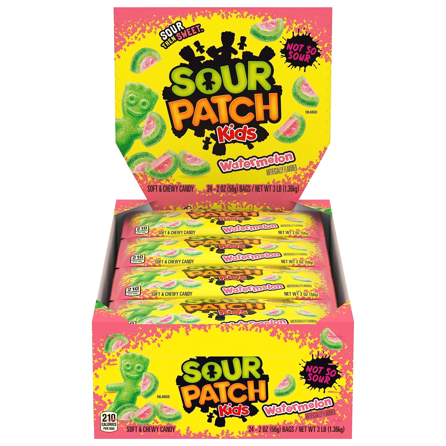 SOUR PATCH KIDS Watermelon Soft & Chewy Candy, 24 - 2 oz Bags