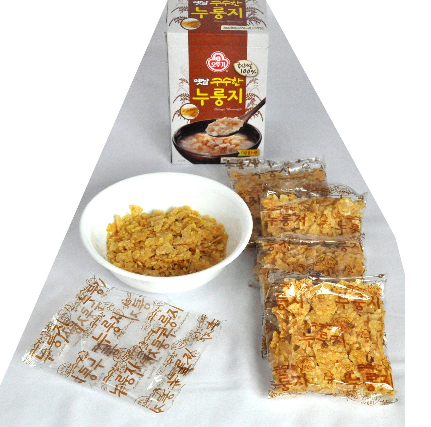 Ottogi Scorched Rice Chips - Korean Nurungji Snack, 2.1oz (60g) 5 Packs, Crispy & Savory Traditional Rice Cracker
