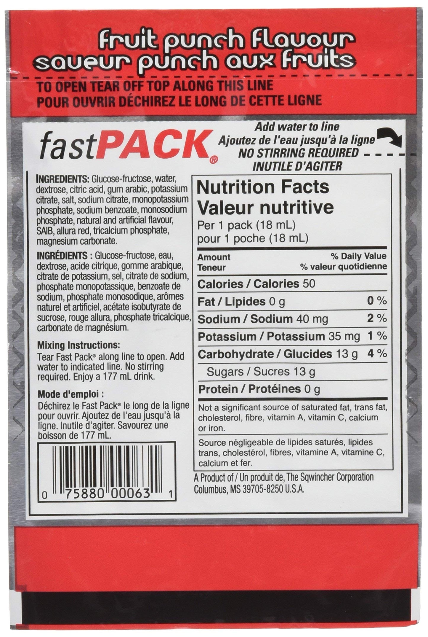 Sqwincher Fast Pack Liquid Concentrate | Fruit Punch Flavored | Low Calorie | Low Sodium | Electrolyte Replenishment Hydration D