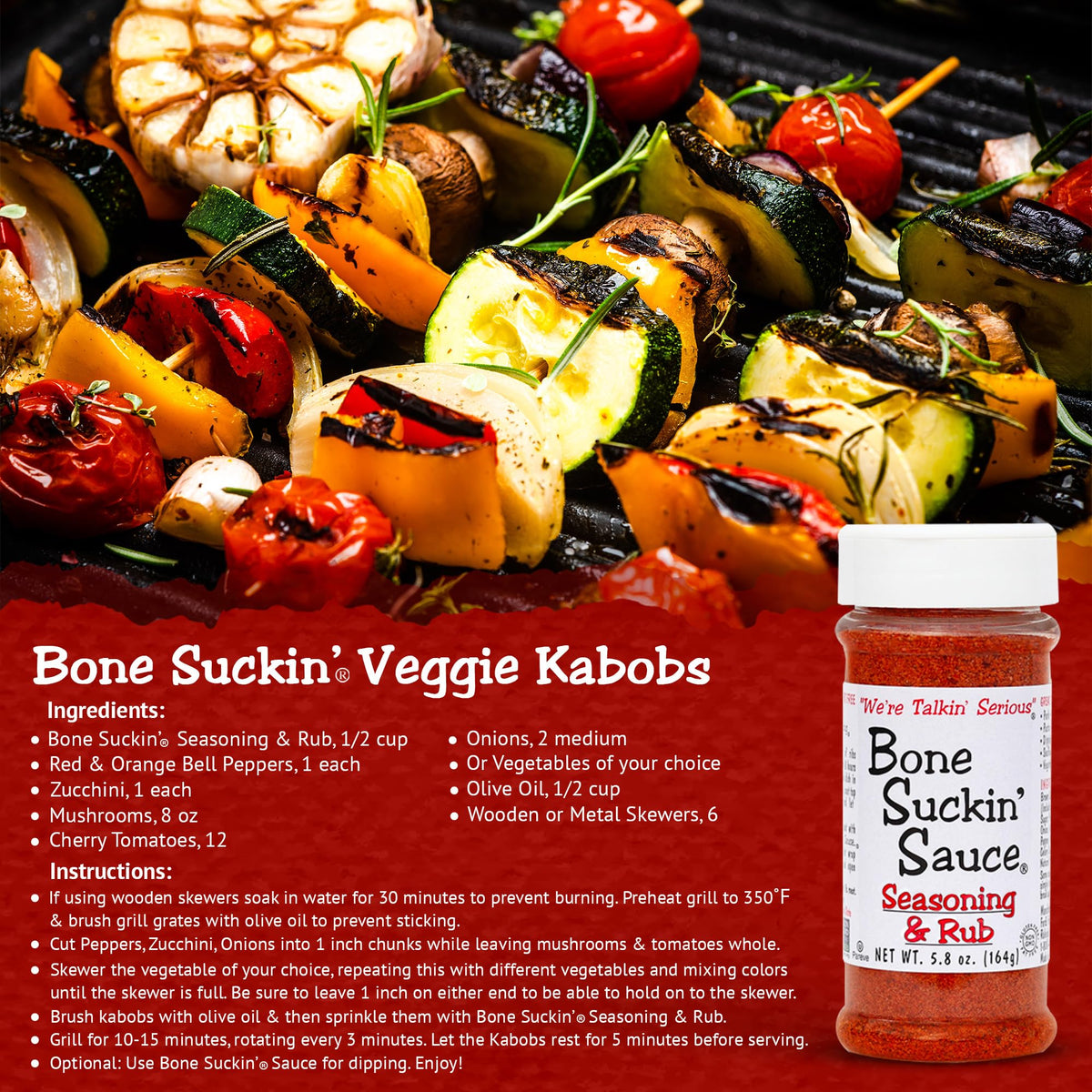 Bone Suckin Sauce Seasoning and Rub, Original, Steak, Seafood, Chicken, 5.8 Ounce (Pack of 4), Gluten-Free, Non-GMO, Fat-Free,