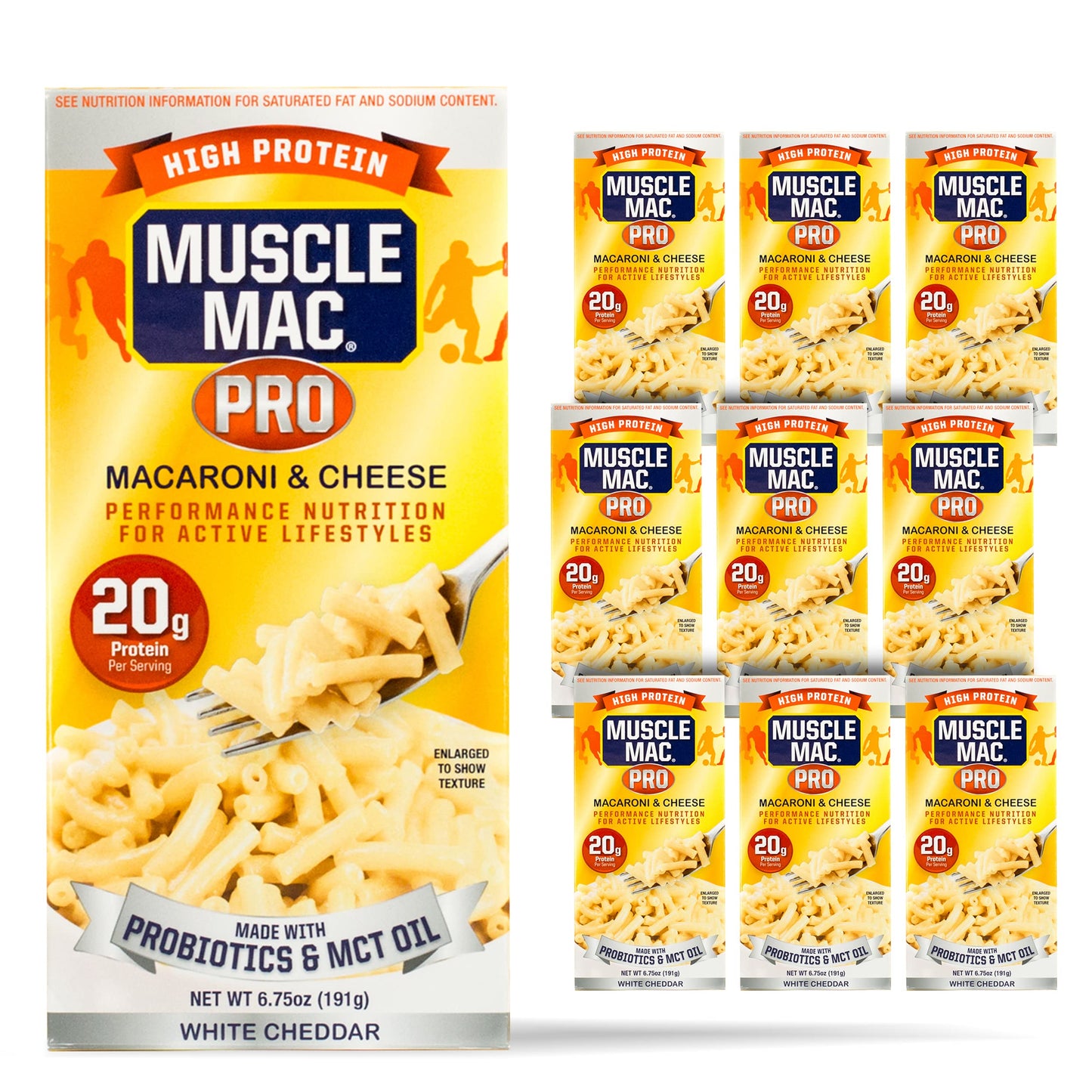 Macaroni and Cheese Carton Made With Probiotics And MTC Oil, 20g High Protein Per Serving Foods, Real White Cheddar Cheese By MU