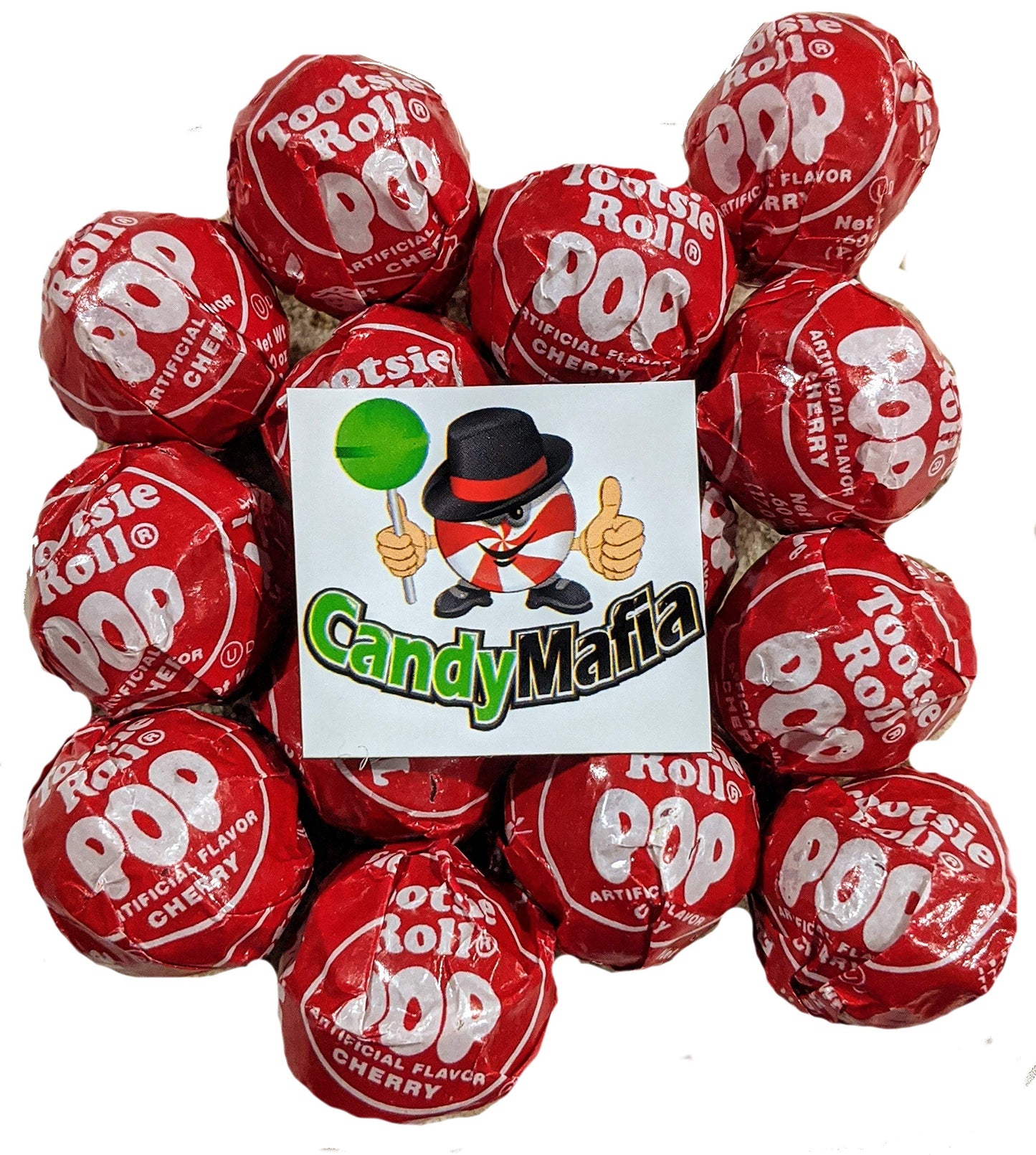 CandyMafia Cherry Suckers 60 Count with Refrigerator Magnet - Cherry Flavor