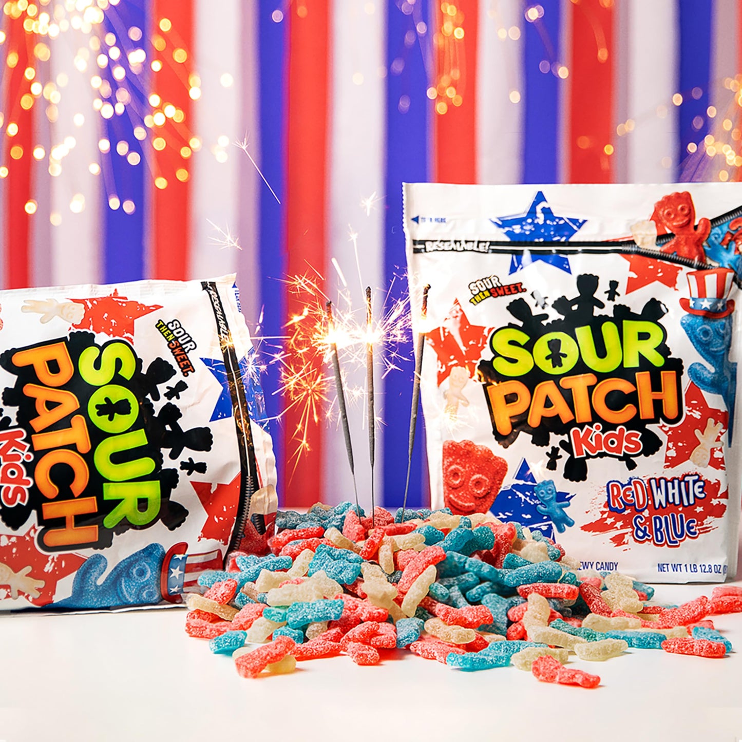 SOUR PATCH KIDS Red, White & Blue Soft & Chewy Candy, Bulk Candy, 1.8 lb