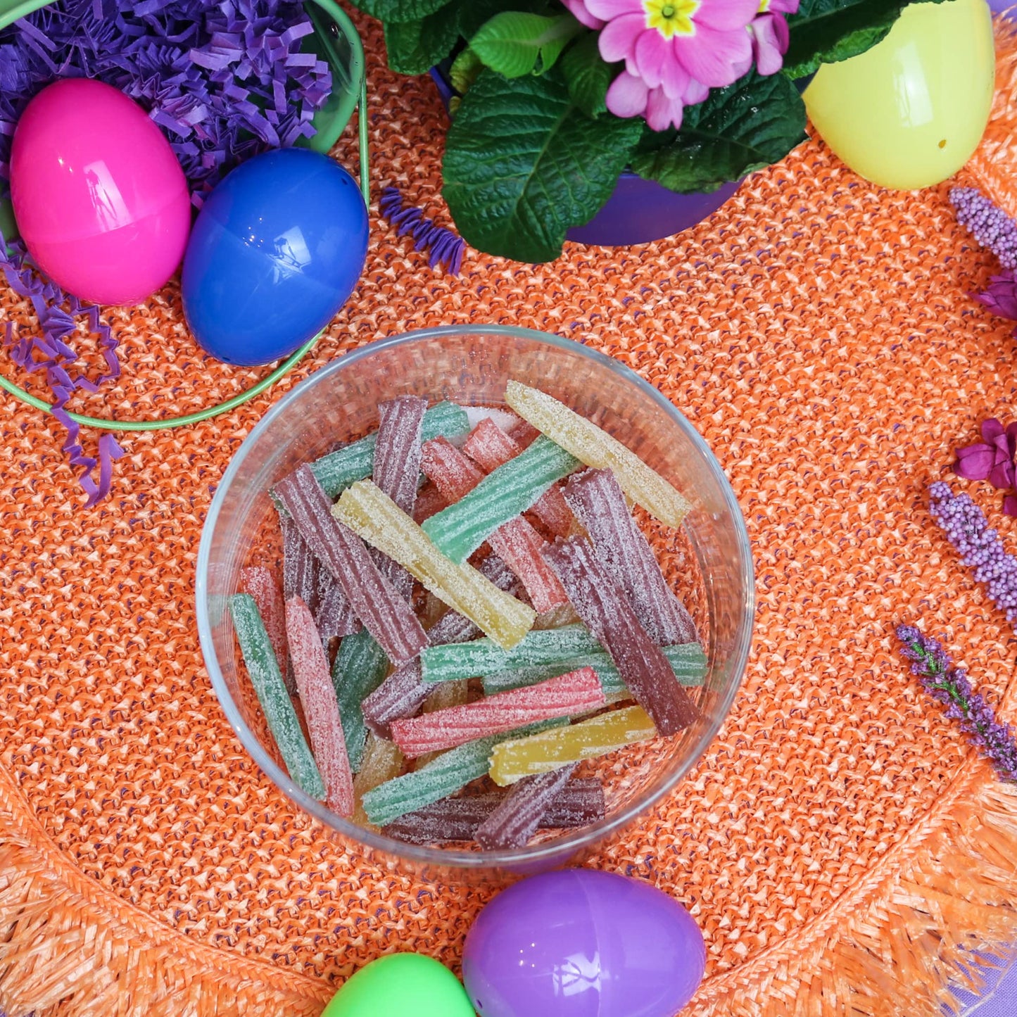 Sour Punch Sour Candy Assorted Easter Twists 12 Ct 9Oz Bag 4 Flavors: Blue Raspberry, Grape, Fruit Punch, Lemon