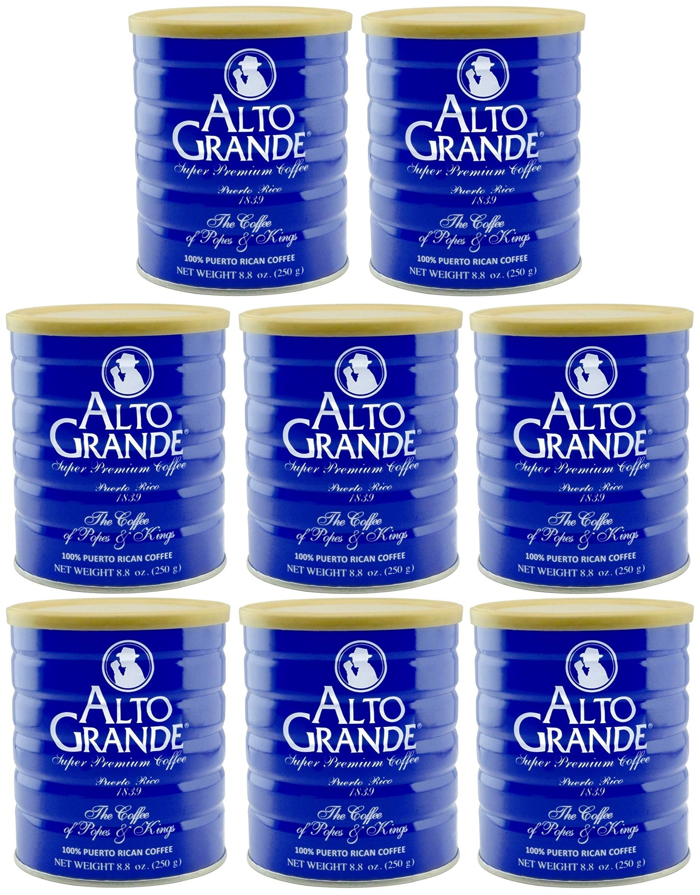 Alto Grande Super enhanced Coffee Ground 8.8 Ounces - 8 cans