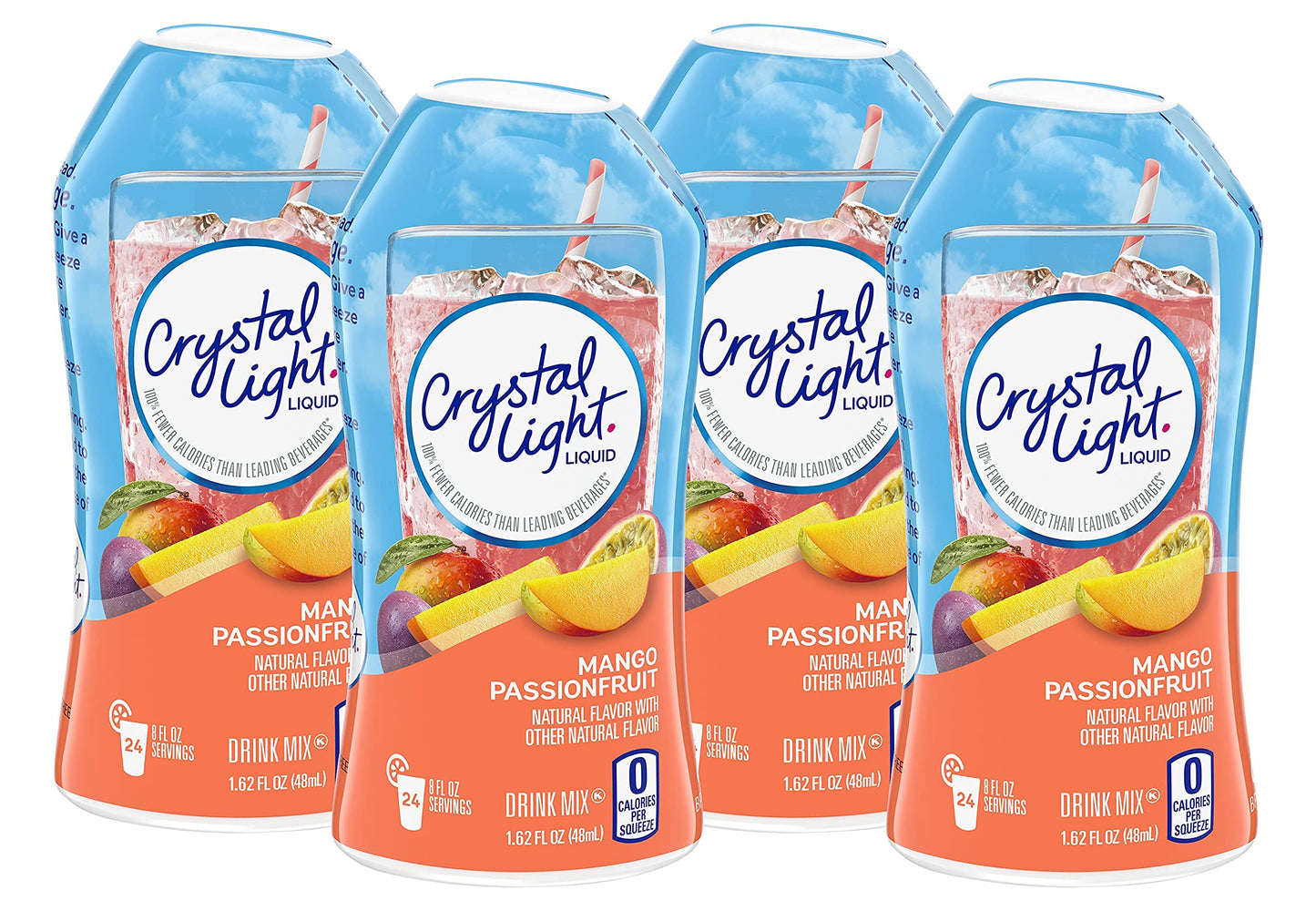 Crystal Light Mango Passionfruit Liquid Drink Mix Caffeine Free 1.62 fl oz. (Pack of 4)