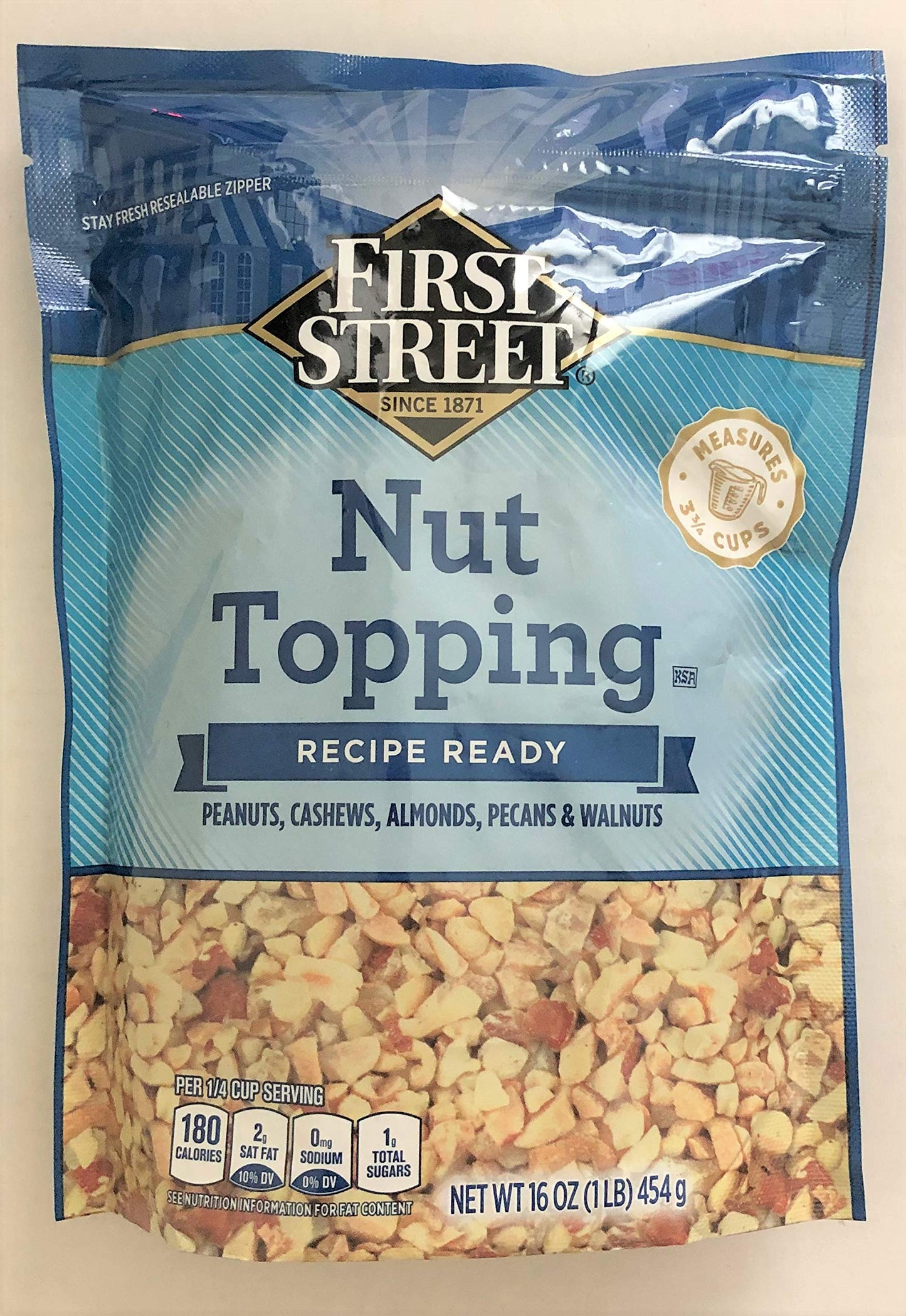 3 Set 16oz First Street Nut Topping Great for Baking & Ice Cream (One Bag)