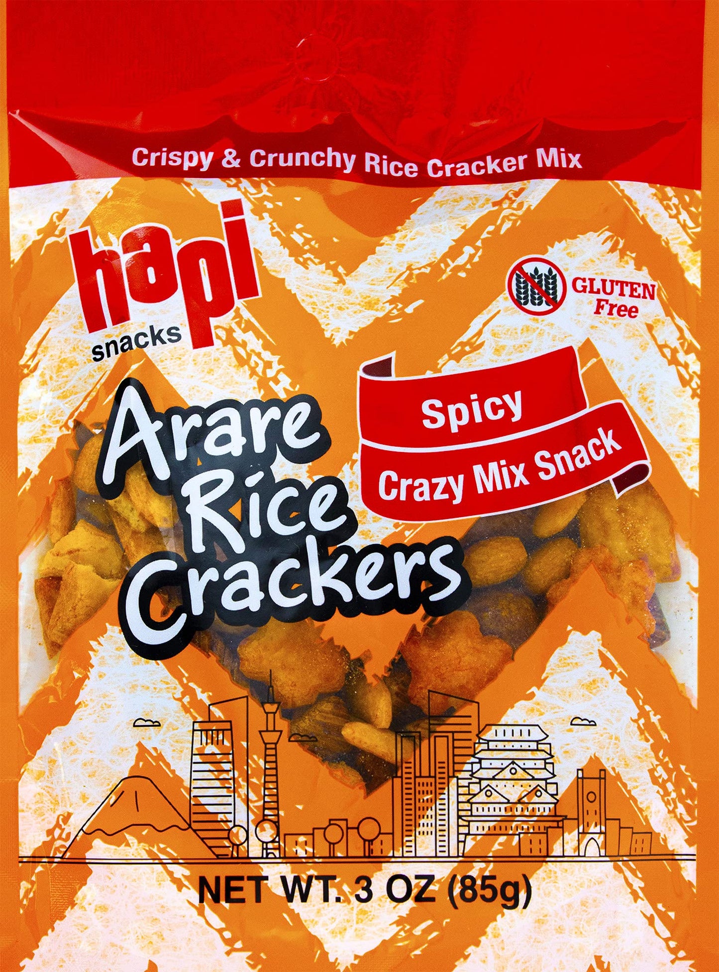 Hapi Crazy Mix Rice Crackers, 3 Ounce