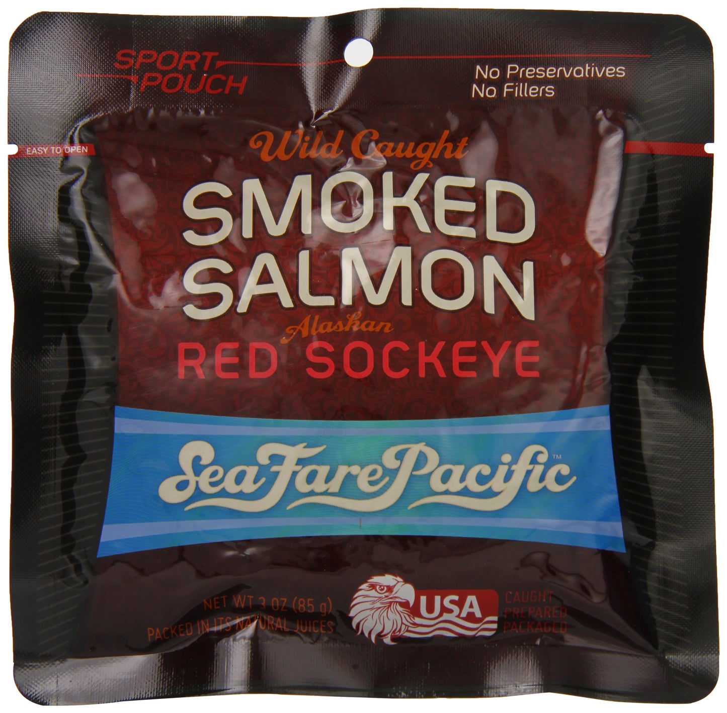 Sea Fare Pacific Wild Caught Rich Flavor Sockeye Salmon Sport Pouch 3 Ounce (Pack Of 12)