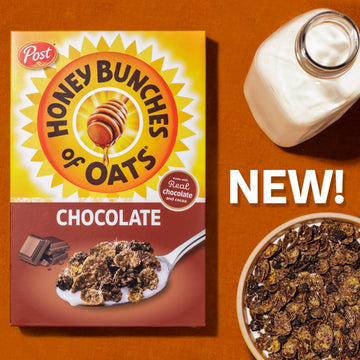 Post Honey Bunches of Oats Chocolate, Made with Whole Grain Cereal, Breakfast Cereal, 18oz Box