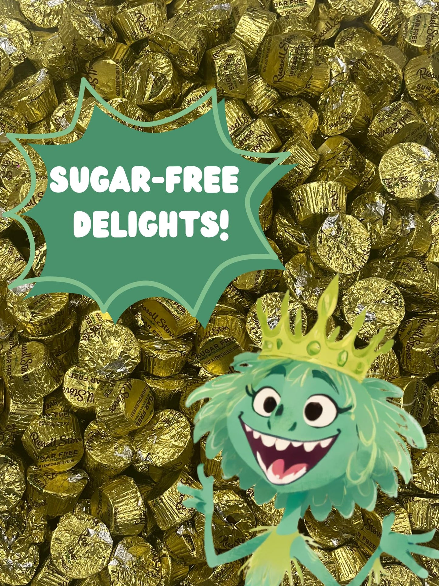 Sugar Free Miniature Peanut Butter Cups - 2 Pound Bag - Zero Sugar - Individually Wrapped Chocolate