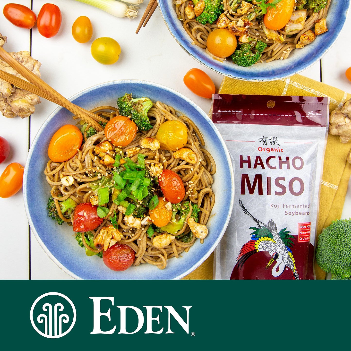 Eden Organic Hacho Miso, Traditionally Made in Japan, Soy, Koji, Rich in Umami, Dark Red, Aged 3 Years, Hatcho, 12.1 oz