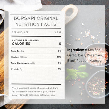 Borsari Original Seasoning Salt - Seasoned Salt Blend - Gourmet Seasonings With Herbs And Spices - All Natural Seasoning Blend F