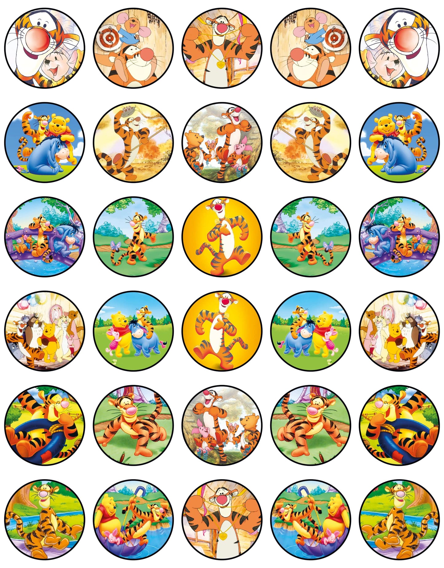 30 X Edible Cupcake Toppers - Honey Bear Inspired Collection Of Edible Cake Decorations | Uncut Edible On Wafer Sheet