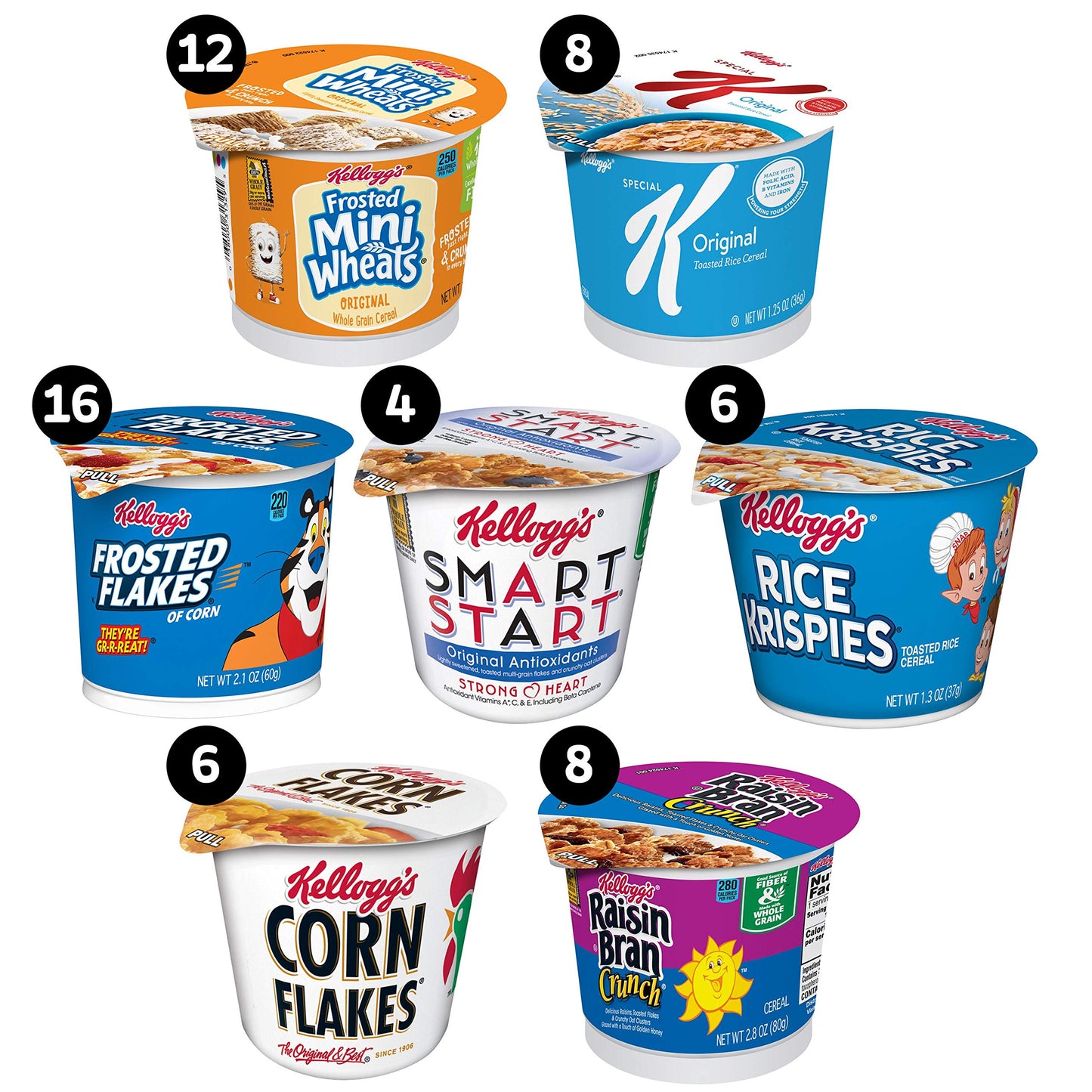 Kelloggs Total Assortments, Breakfast Cereal, Original, 1.95oz (60 Count)
