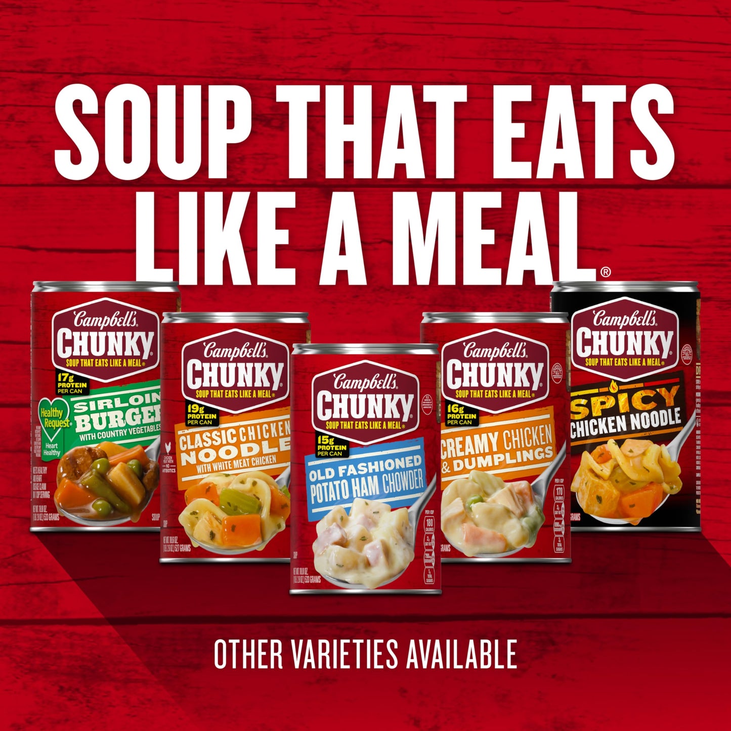 Campbells Chunky Healthy Request Soup, Old Fashioned Vegetable Beef Soup, 18.8 Oz Can