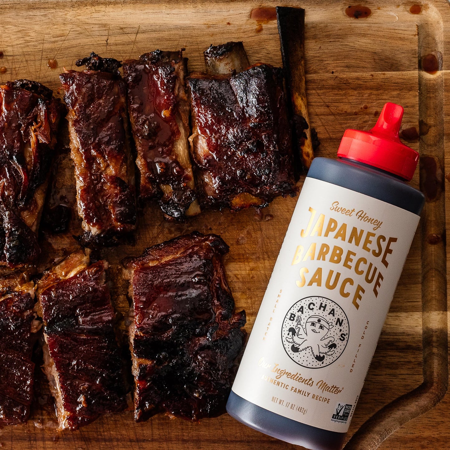 Bachan'S - Sweet Honey Japanese Barbecue Sauce, 17 Oz, Small Batch, Non Gmo, No Preservatives, Bpa Free. Condiment For Wings, Ch