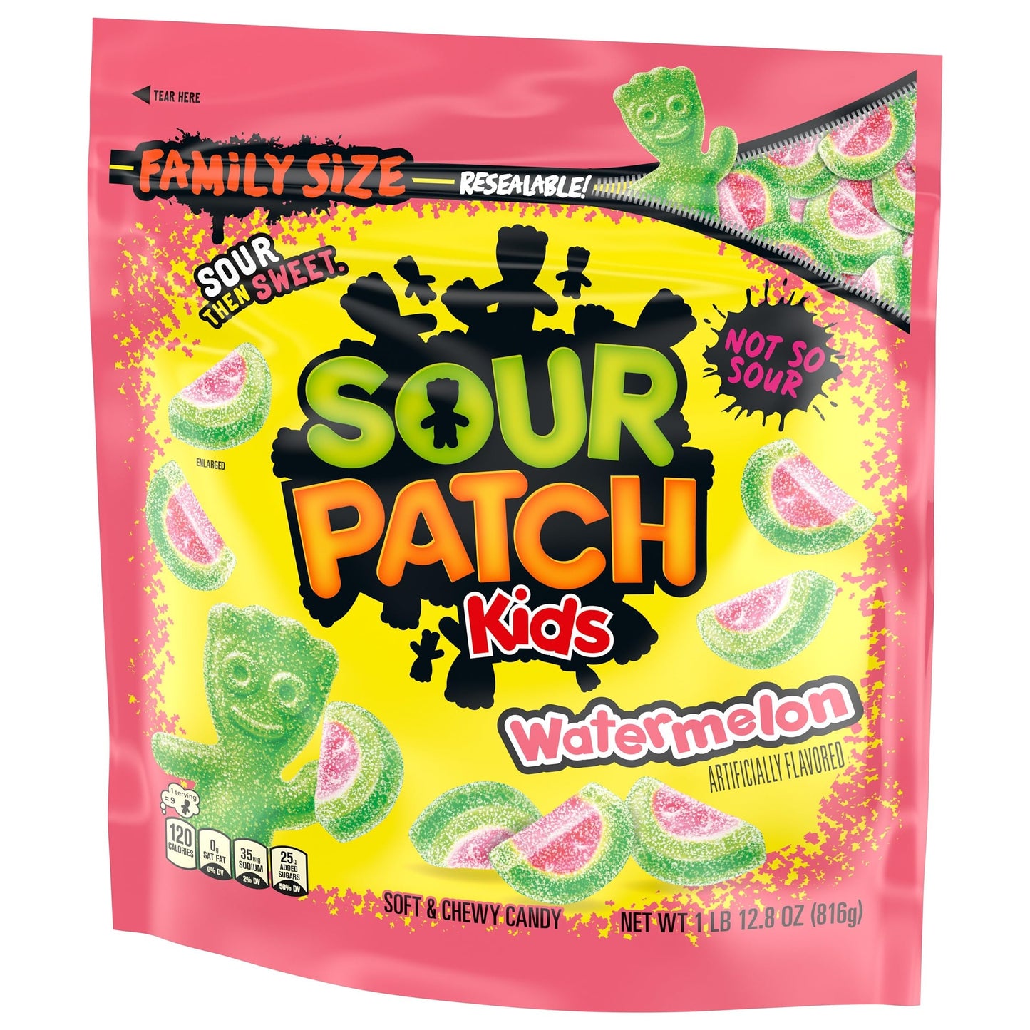 SOUR PATCH KIDS Watermelon Soft & Chewy Candy, Family Size, 1.8 lb Bag