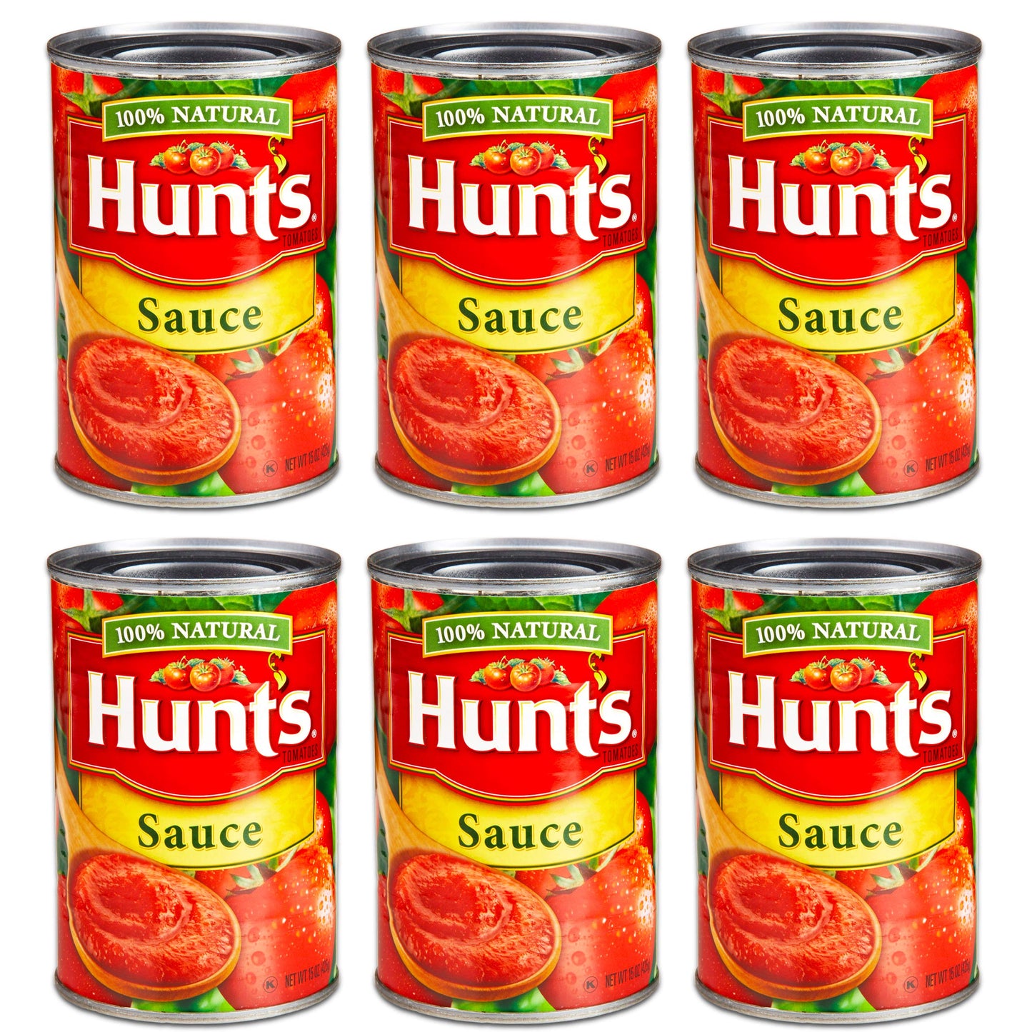 Hunts 100% Natural Tomato Sauce, 15 Ounce - 6 Pack