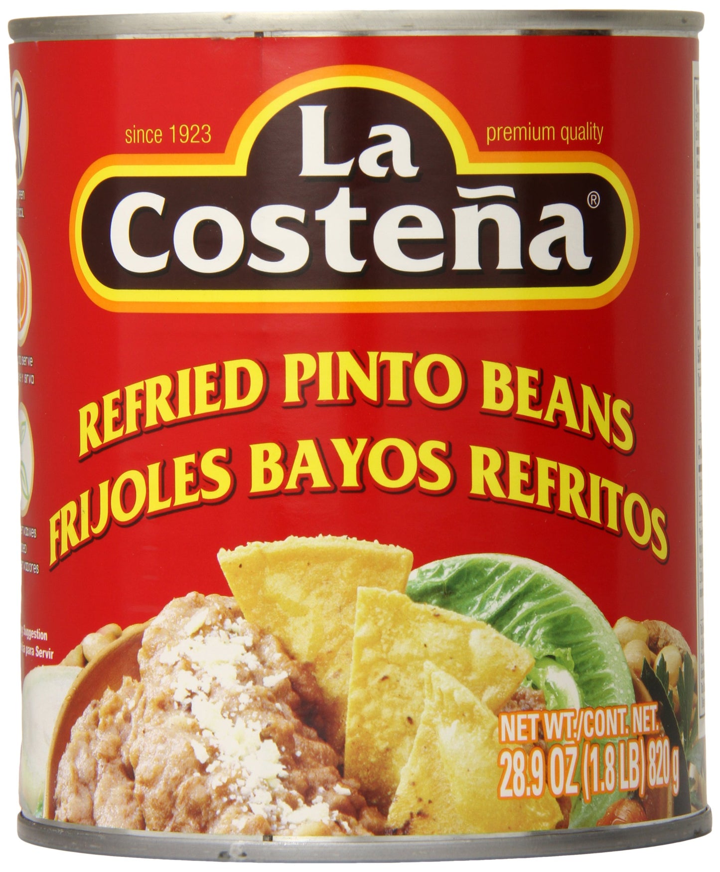 La Costena Pinto Beans, Refried, 1.8 Pound (Pack of 12)