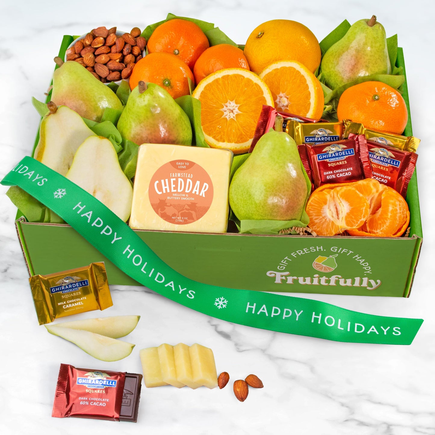 A Gift Inside Happy Holidays Harvest Favorites Fruit And Gourmet Gift Box