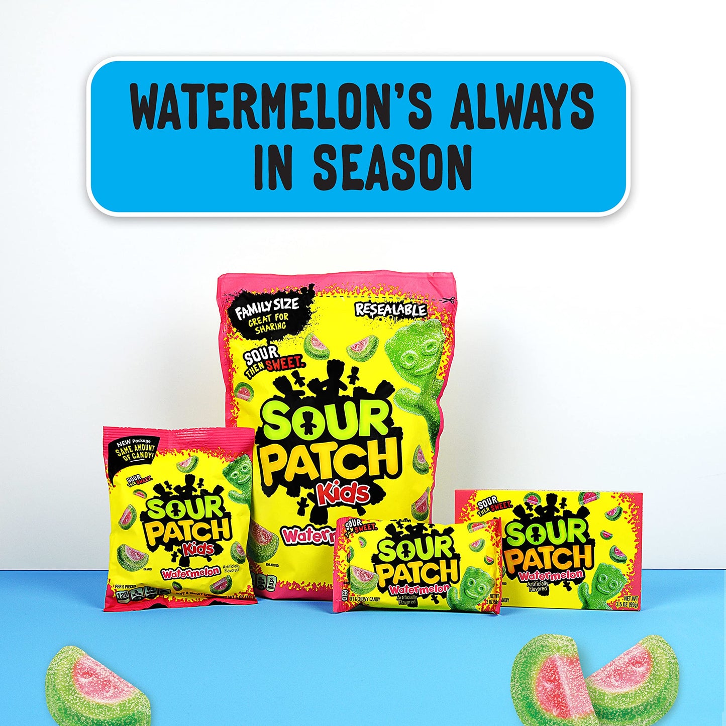 SOUR PATCH KIDS Watermelon Soft & Chewy Candy, Halloween Candy, 12 - 3.5 oz Boxes