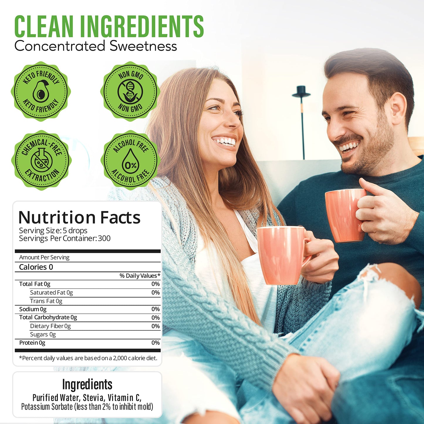 Stevia Select Liquid Stevia Drops - Zero Calorie Sweetener - 2 Oz