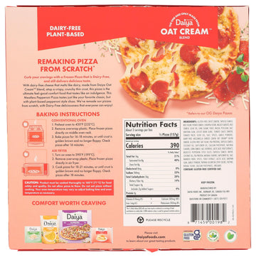 Daiya, Frozen, Dairy Free Gluten Free Meatless Pepperoni Vegan Pizza, 16.7 Ounce